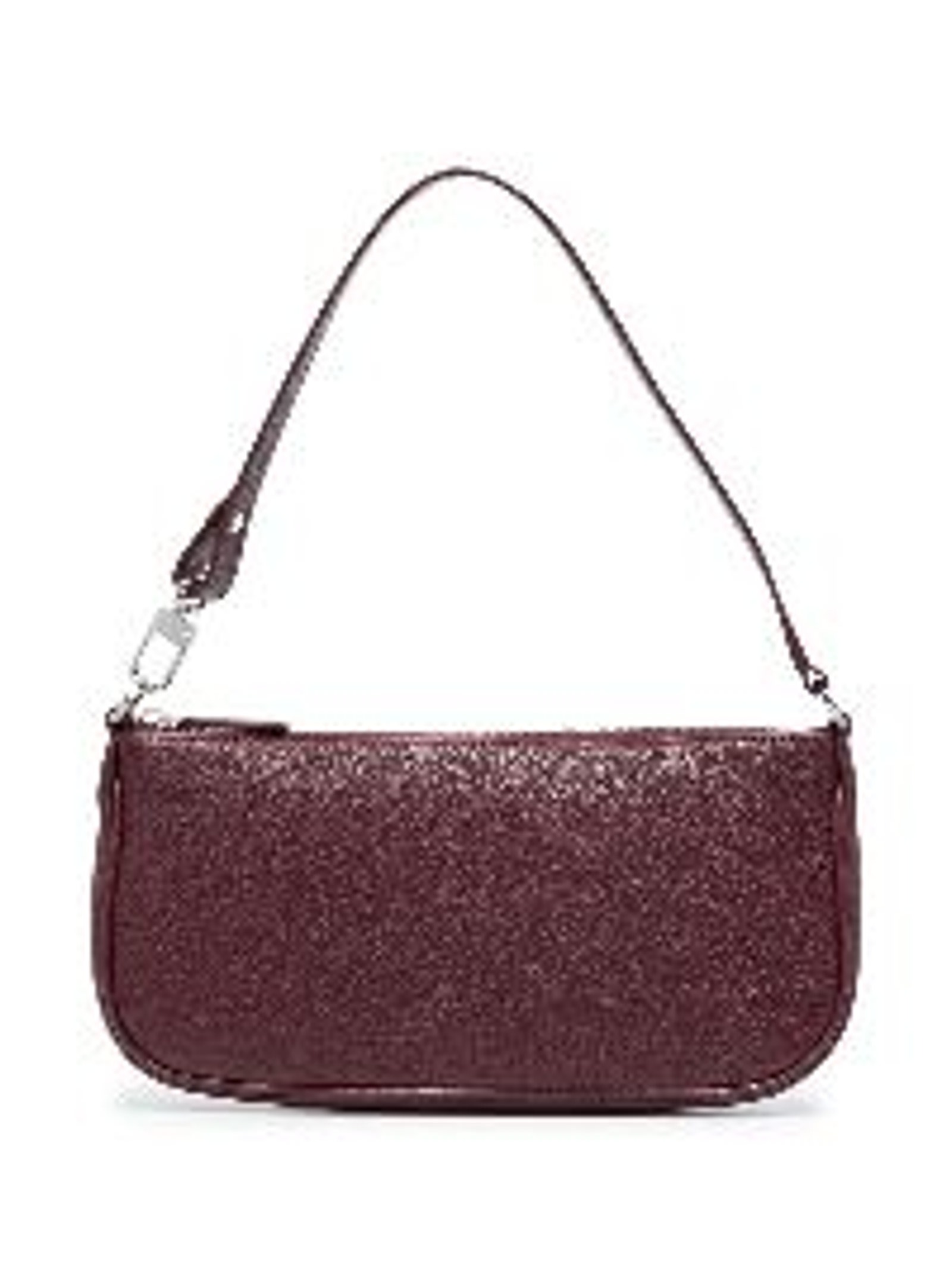 By Far Pebbled Burgundy Rachel Shoulder Bag
